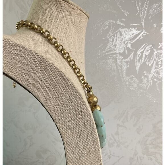 Lia Sophia Dangling Blue Round Golden Multi Strand Necklace - Picture 4 of 4